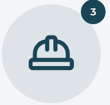 Construction helmet icon with notification