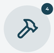 Hammer graphic with alert circle