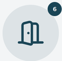 Door symbol and number six