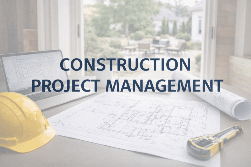 Construction project management tools on table.